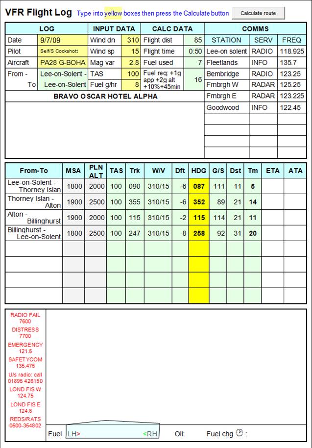 VFR Flight Planner