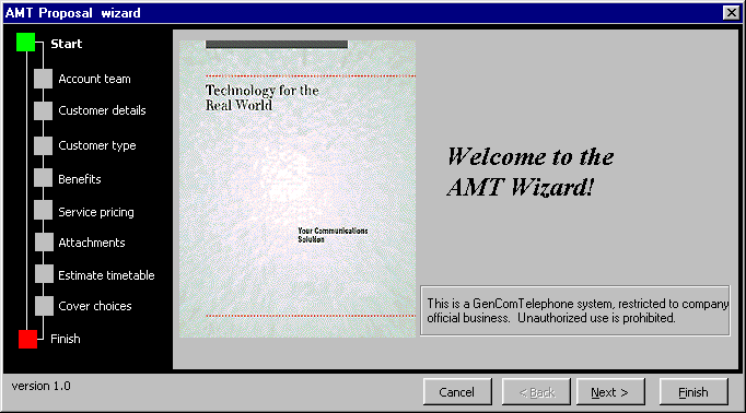 ATM Proposal Wizard Panel 1