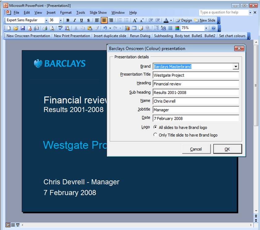 Powerpoint with wizard