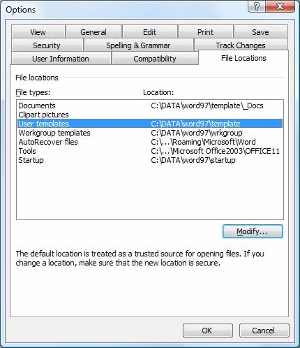 File locations